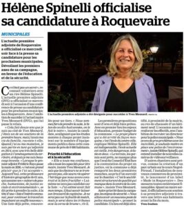 article de la Marseillaise - Helene SPINELLI