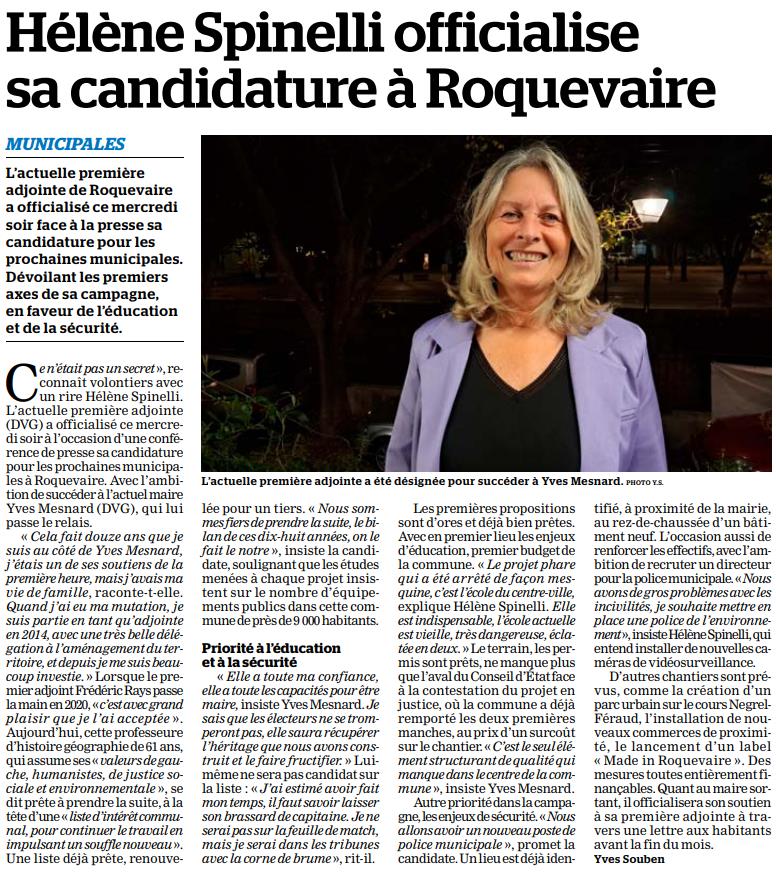 article de la Marseillaise - Helene SPINELLI